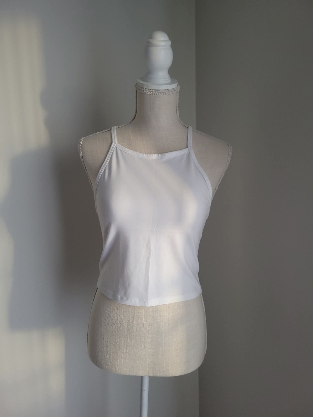 White Crop Tank Top